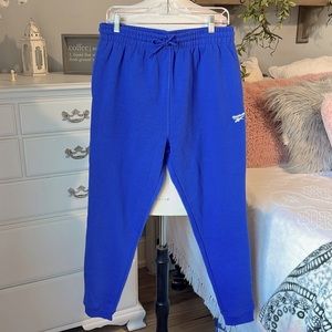Reebok Sweatpants Bright Blue Joggers Pockets Drawstring Cotton Pants New Mens M